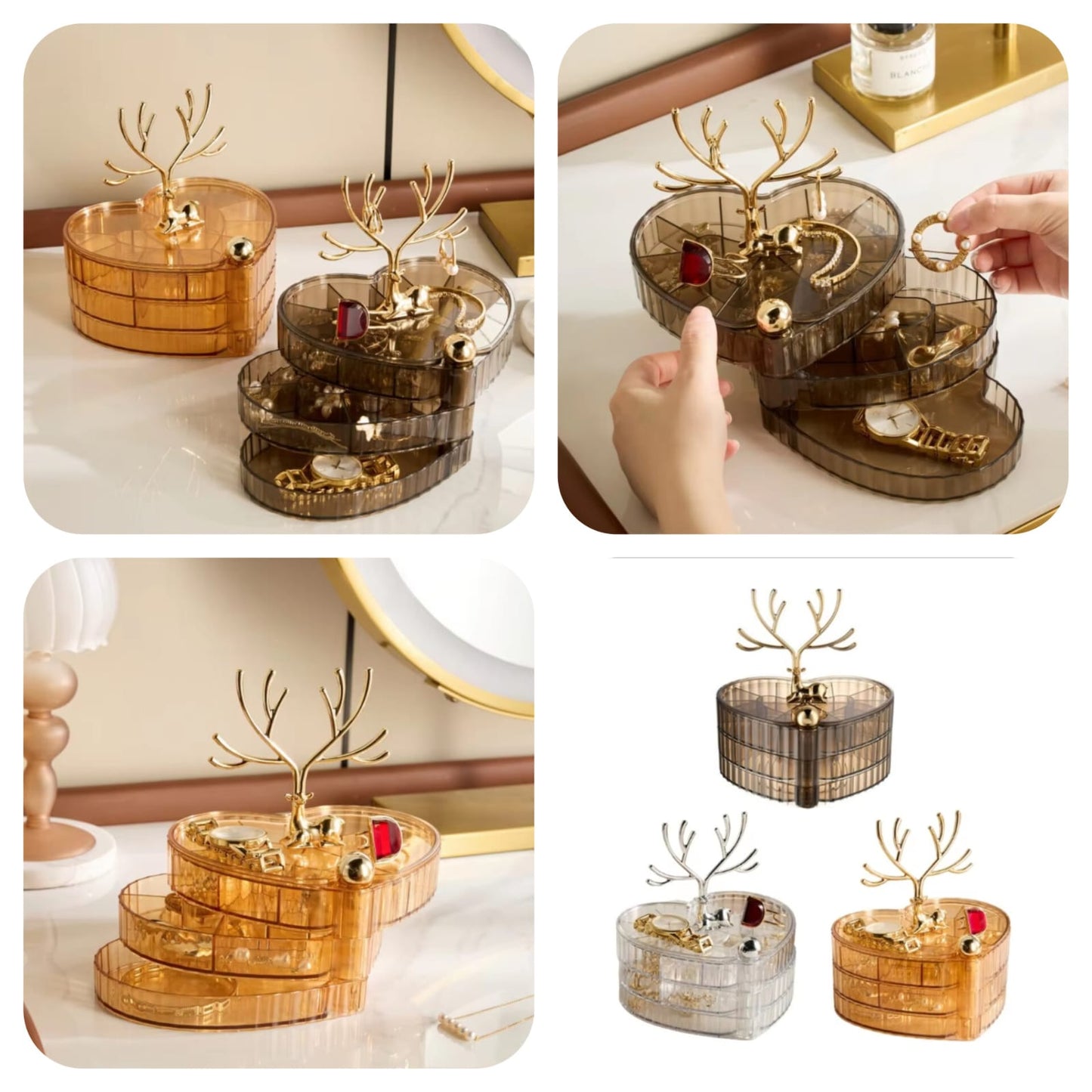 3Layers Acrylic Deer Style Jewelry Organizer (Premium Quality)