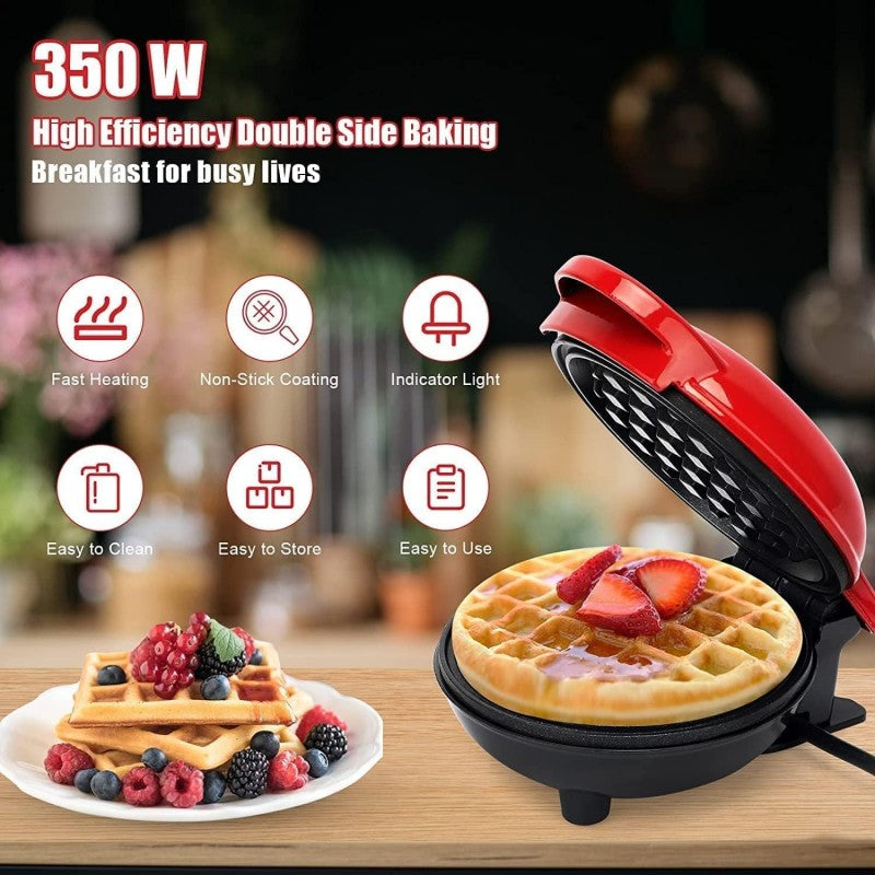 Mini Non-Stick Waffles Maker, Portable Electric Waffle Iron Machine