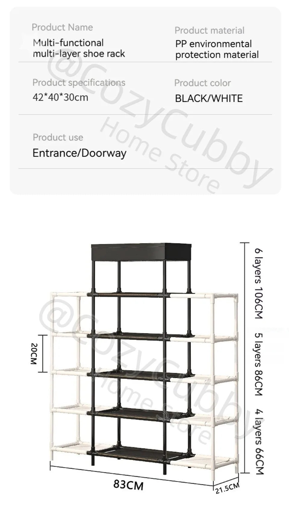 Dual Color Multifunctional Storage Shoe Rack (Premium Quality)