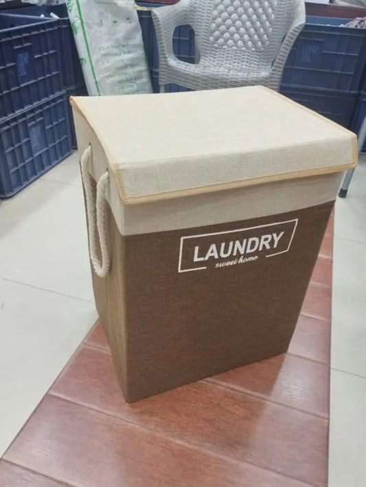 Large Washing Clothes Storage Bin Bag Laundry Basket Foldable Hamper with Lid (Premium Quality)