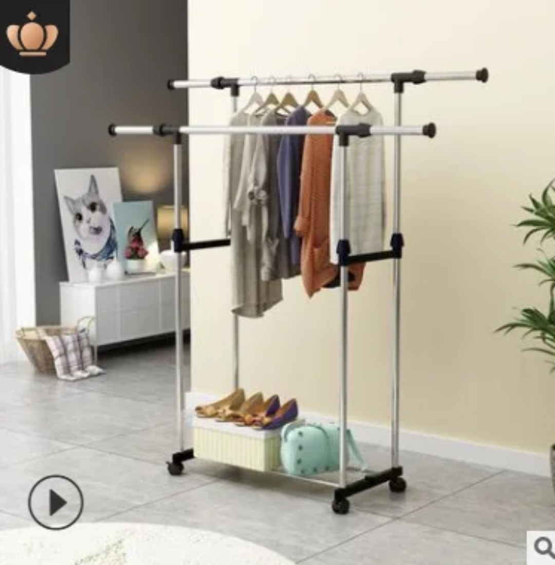 Double Pole Cloth Rack Multifunction Stainless Steel (A Quality)