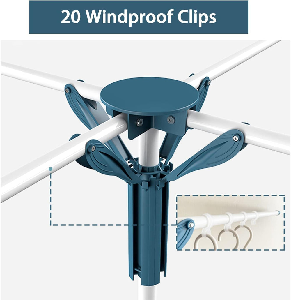 2 Tier Folding Clothes Drying Rack, Collapsible Tripod Clothes Steel Drying Rack