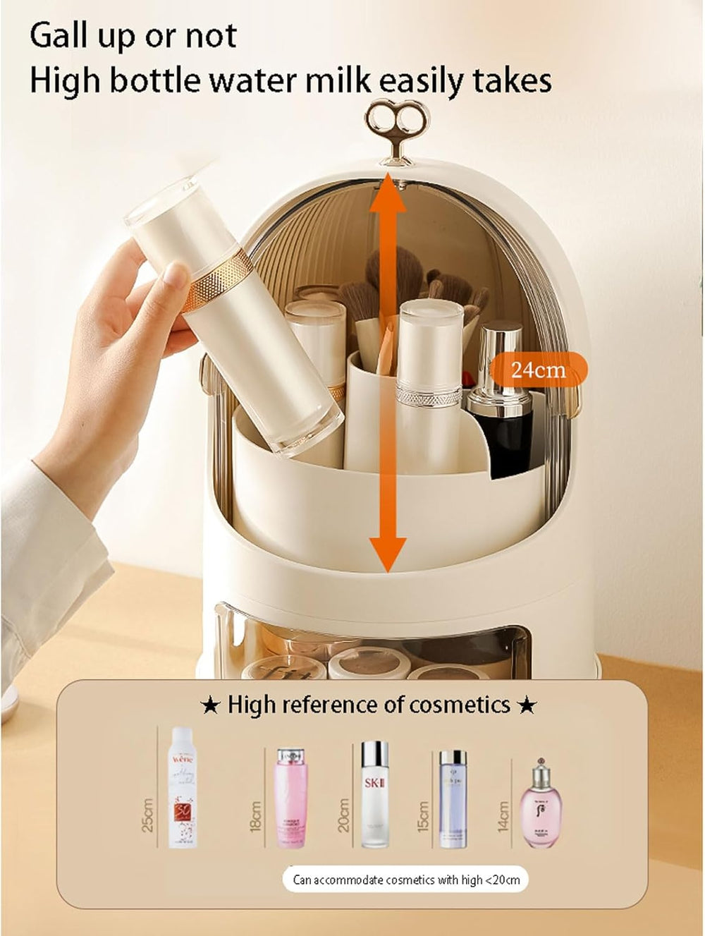 Makeup Storage Organizer, Makeup Holder Organizer, 360° Rotating Makeup Organizer