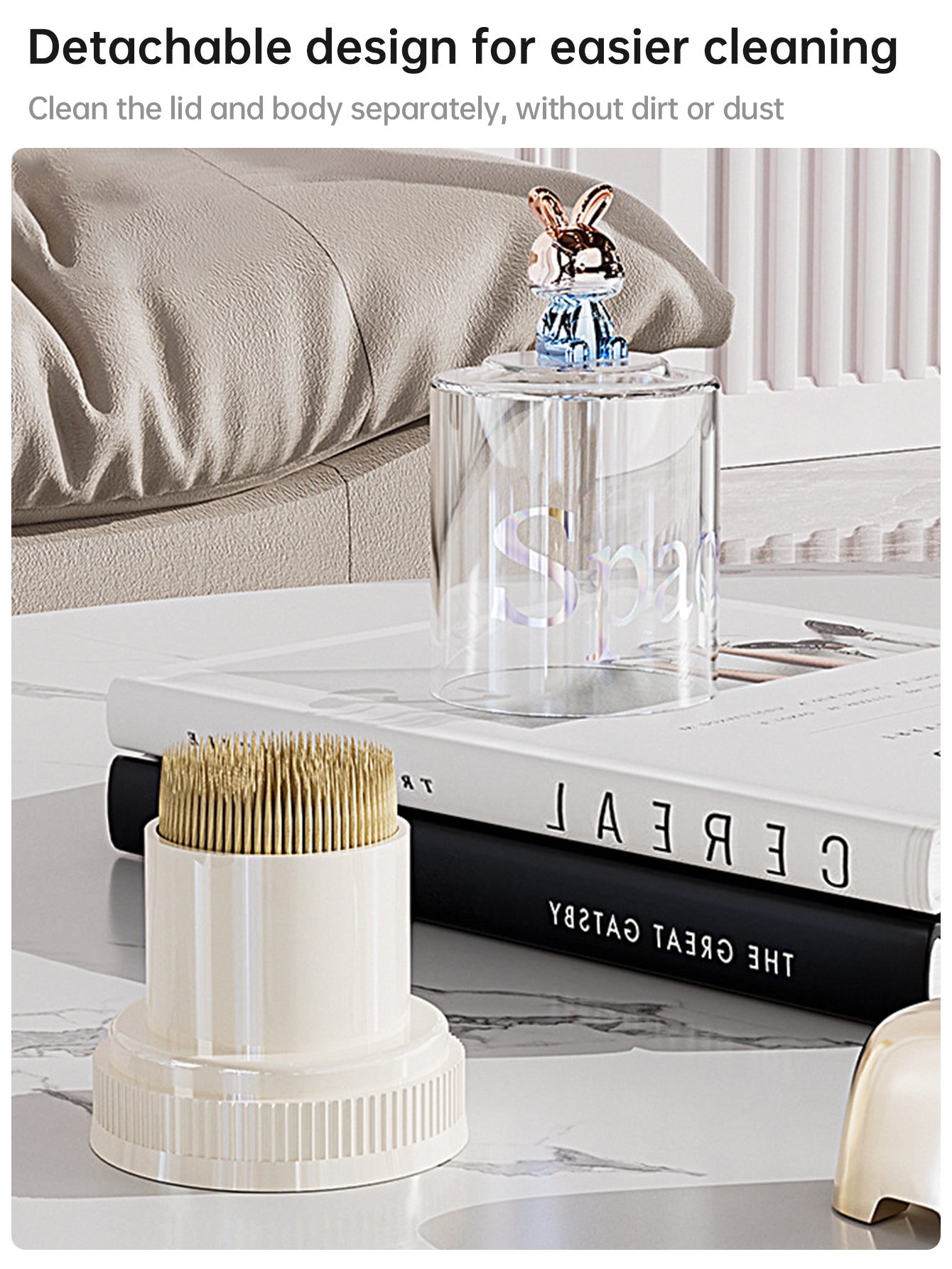 Cute Rabbit Cotton Swab Toothpick Holder