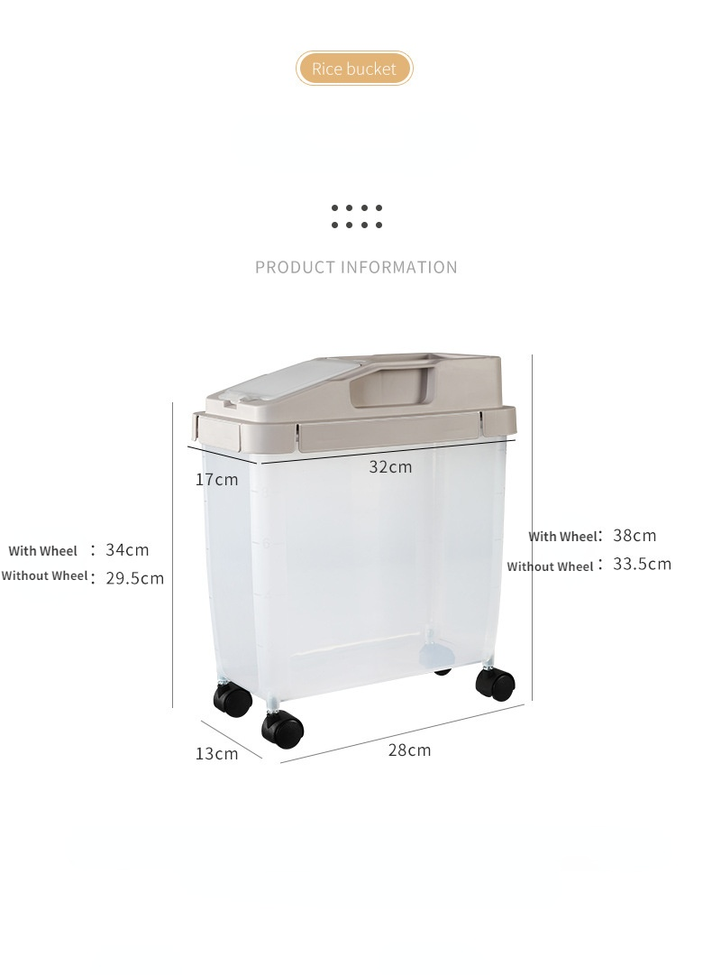 10 KGS Rice Container With Wheels (Premium Quality)