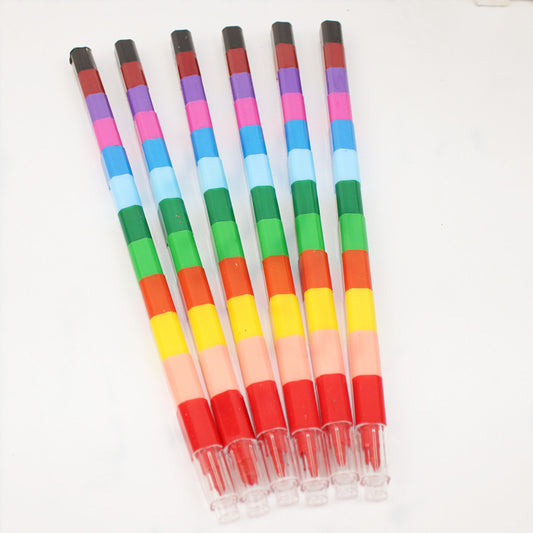 Building Block Plastic Crayon 12 Color
