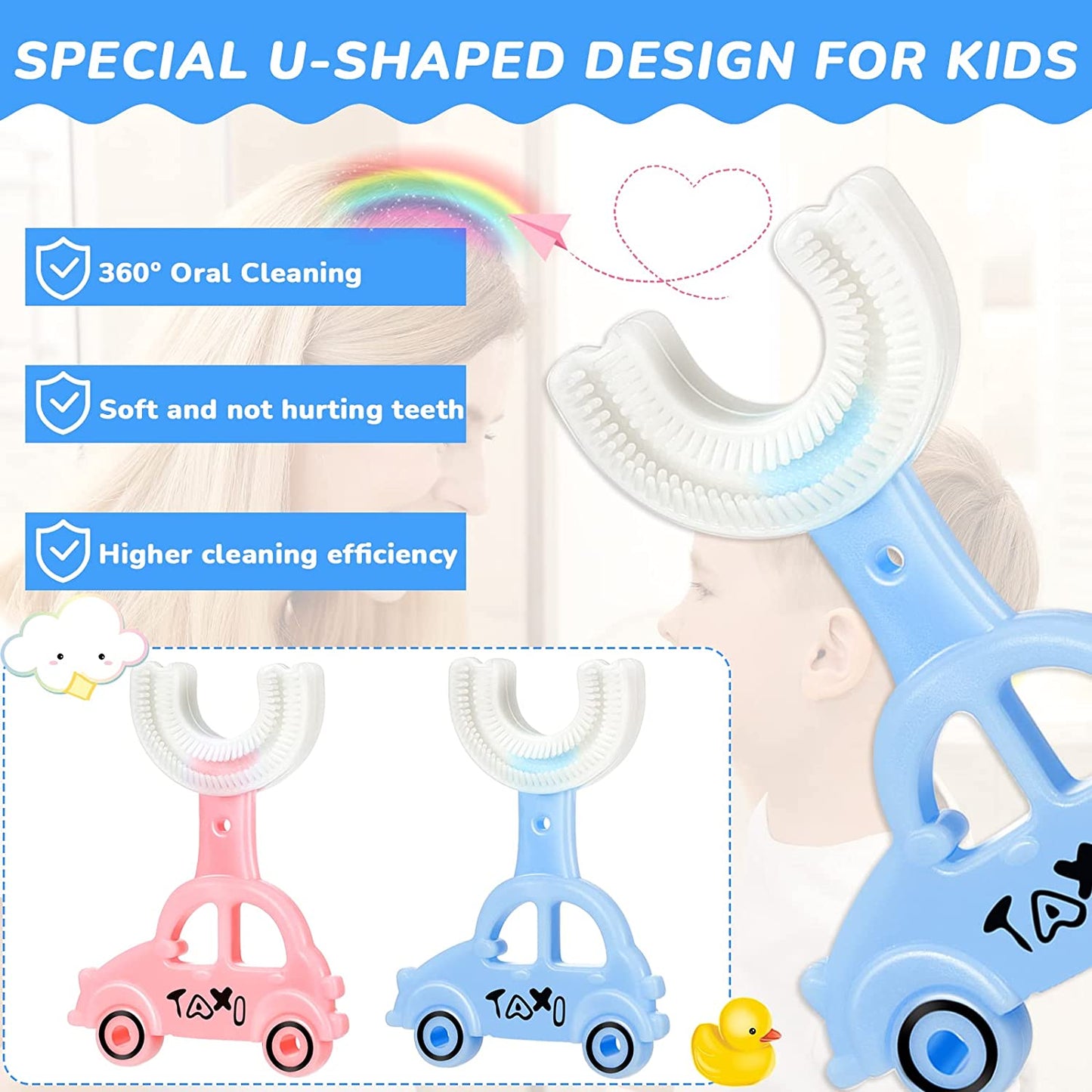 Car Shape Kids U Shaped Toothbrushes