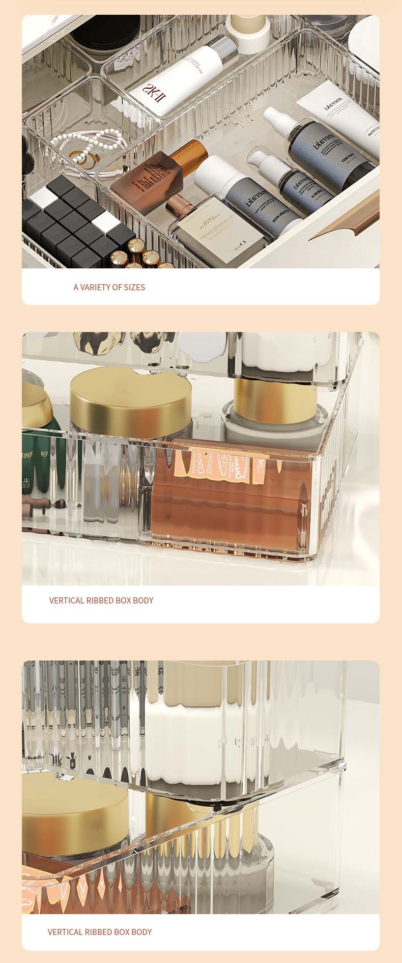 (4 Pcs Set) Acrylic Drawer Organizer