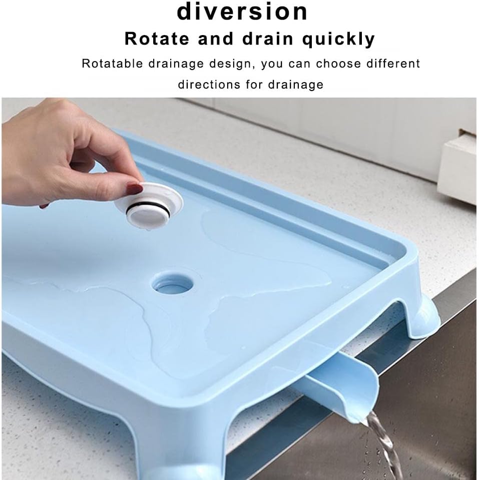 Dish Drying Rack with Lid, 2 Tier Dish Rack with Utensil Holder, Cup Holder and Dish Drainer for Kitchen Counter, Plastic Dish Drain