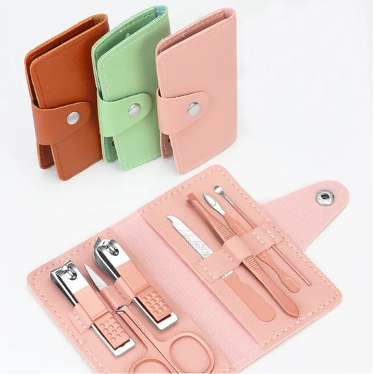 7Pcs Nail Cutter Leather Pouch (Premium Quality)