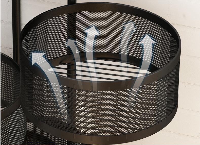 Multi-layer Movable Round Metal Rack For Fruit Vegetables (Premium Quality)