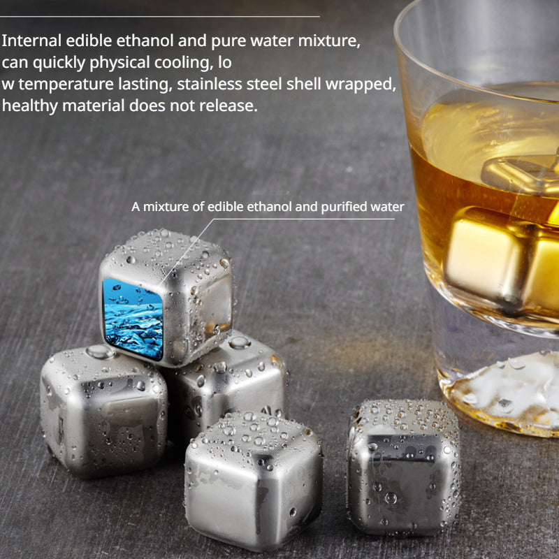 Reusable Ice Cubes Stainless Steel (8 Pcs Set)