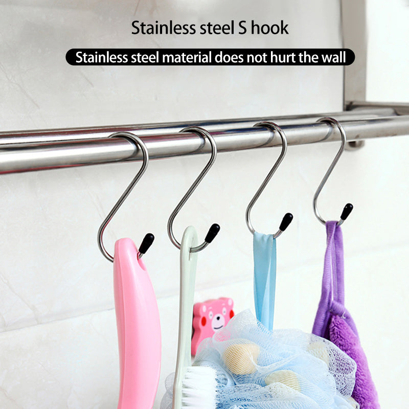 S Shaped Multifunctional Stainless Steel Hanging Hook (Pack of 6)