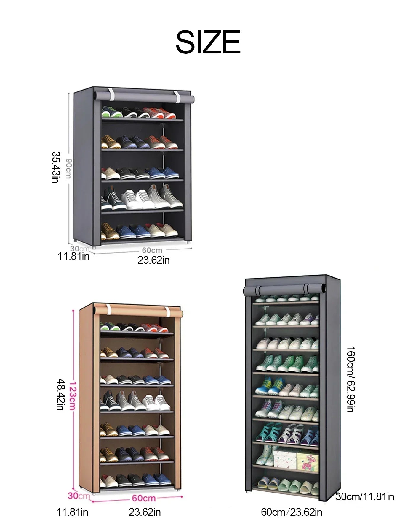 Shoe Rack Organizer Dustproof Shoe Cabinet Multi-Layer
