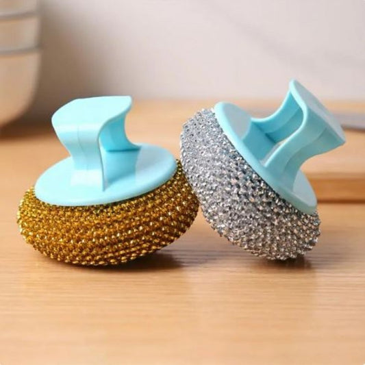 Kitchen Cleaning Brush Long Handle Cleaning Brush Dishwashing Brush Household Stainless Steel Wire Ball