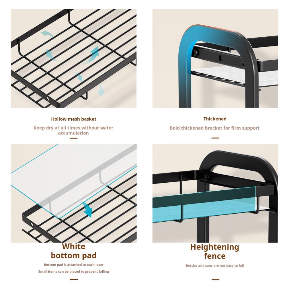 2 Layers Multipurpose Bathroom Metal Organizer (Premium Quality)