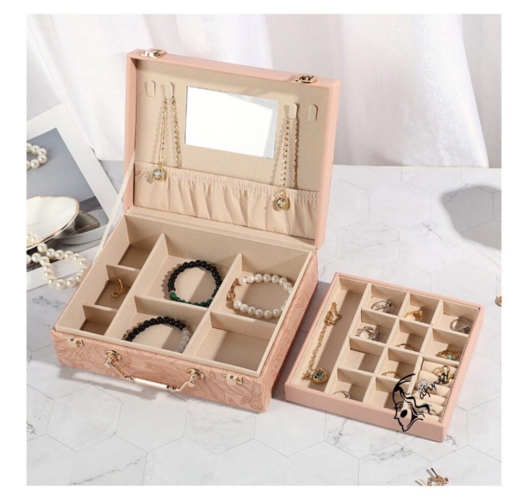 Luxury self Textured Leather Jewelry Case