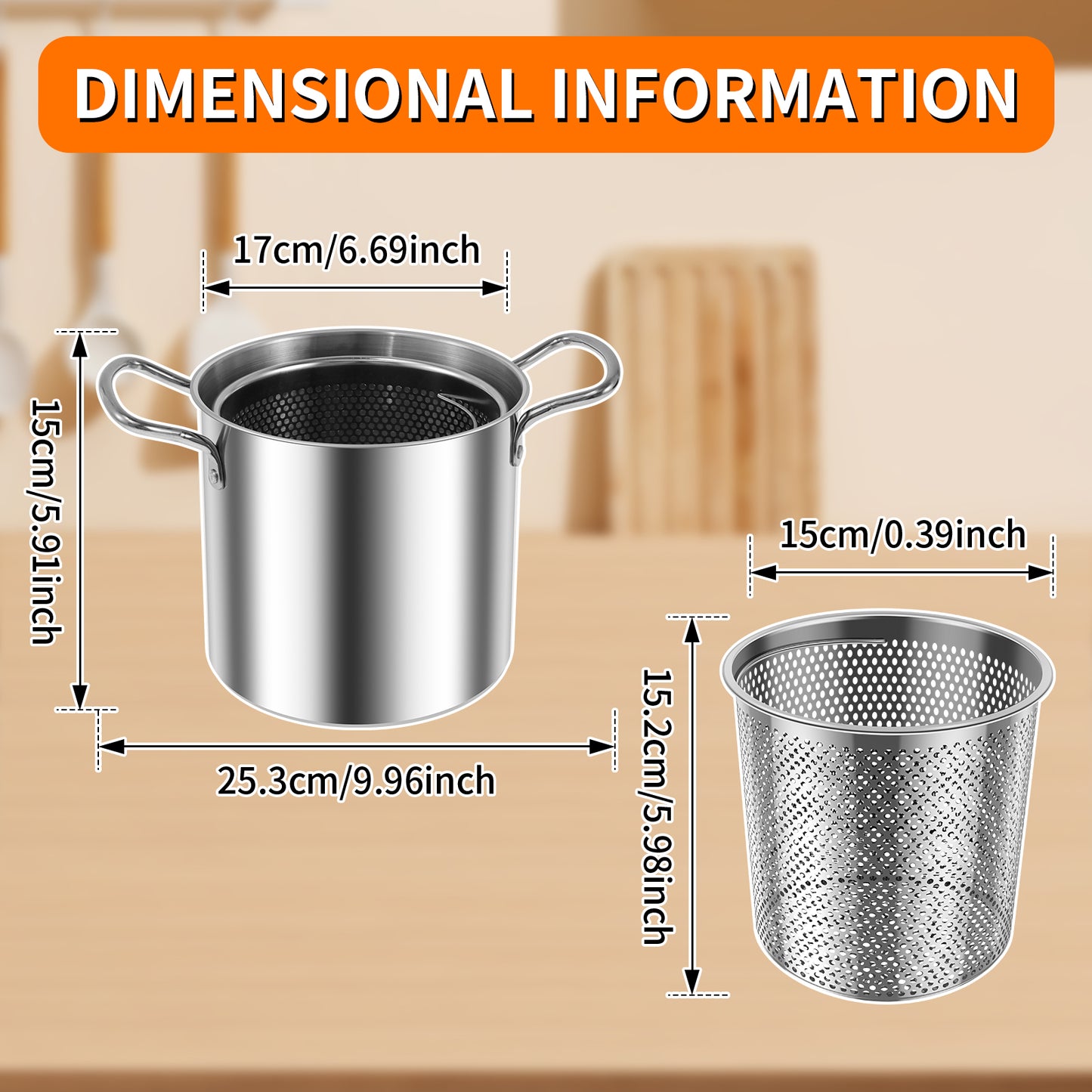 Deep Fryer Pot with Basket 3.5L (Heavy Duty)