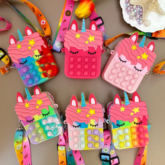 Cute Unicorn Style Mini Silicone Pop-It Pouch(Premium Quality)