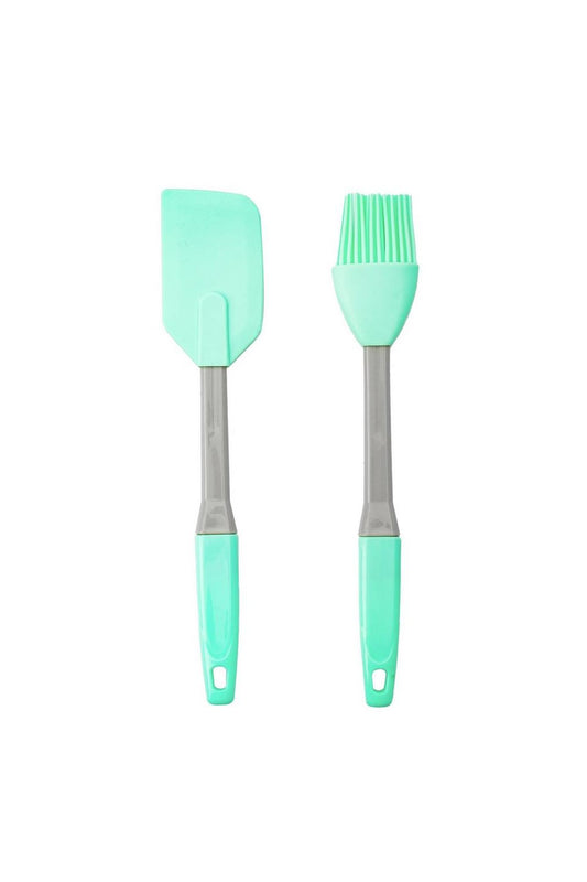 2Pcs Silicone Spatula And Oil Brush