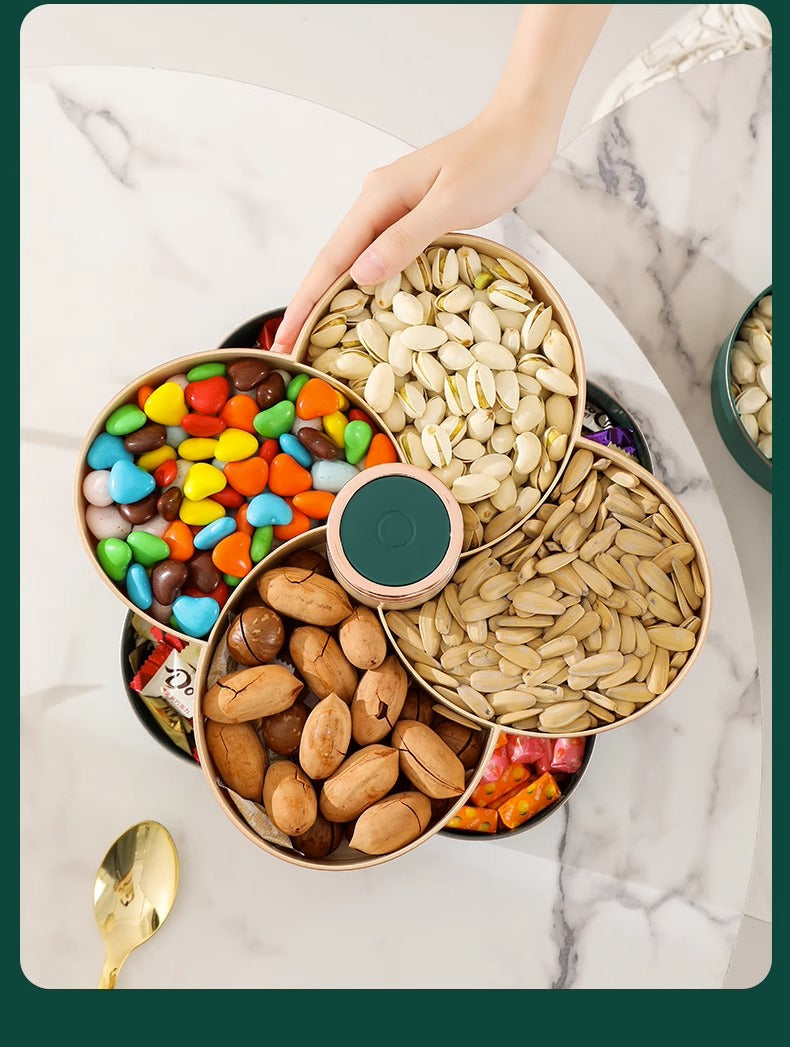 2 Layers Separate Lattice Rotation Snacks Plates
