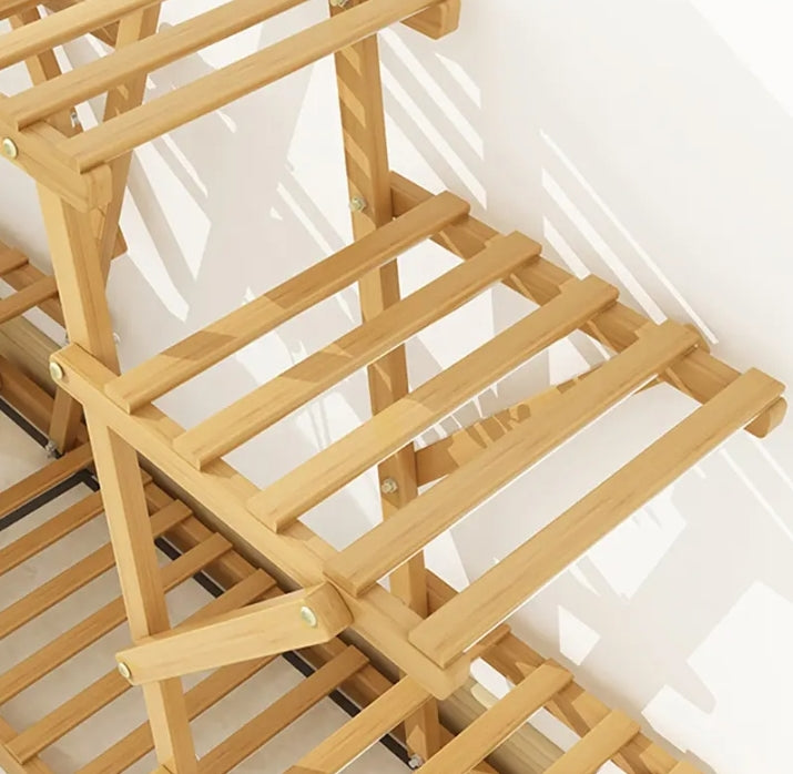 7 Layers Bamboo Plant Rack With Tires (Premium Quality)