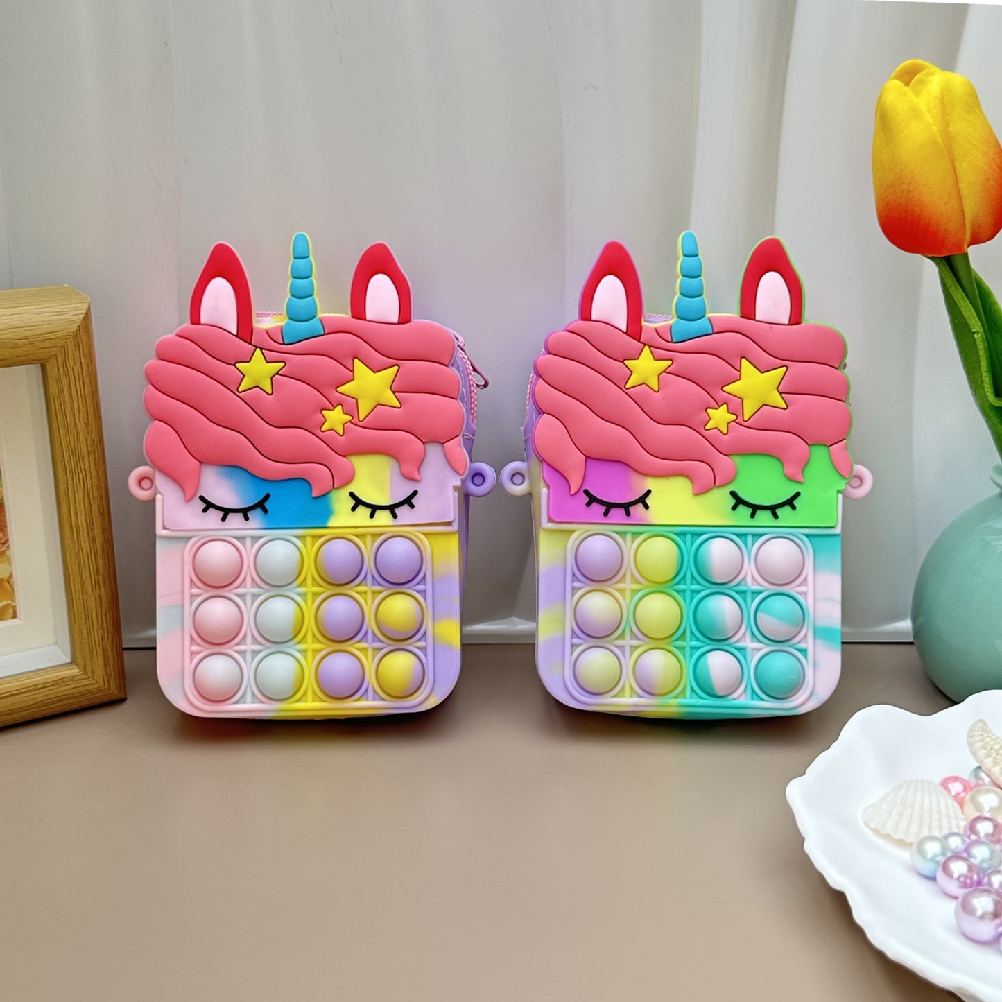 Cute Unicorn Style Mini Silicone Pop-It Pouch(Premium Quality)