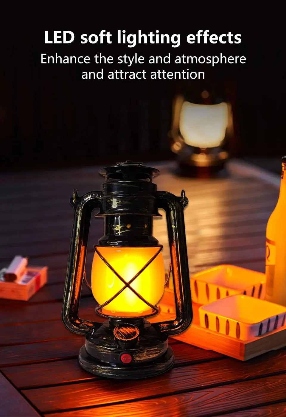 Rechargeable Retro Vintage Hurricane Lantern