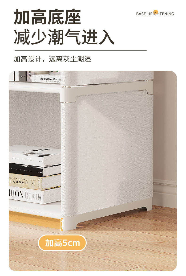 5 Layers Dustproof Wardrobe Bookshelf Bedroom Open Simple Assembly Storage Cabinet