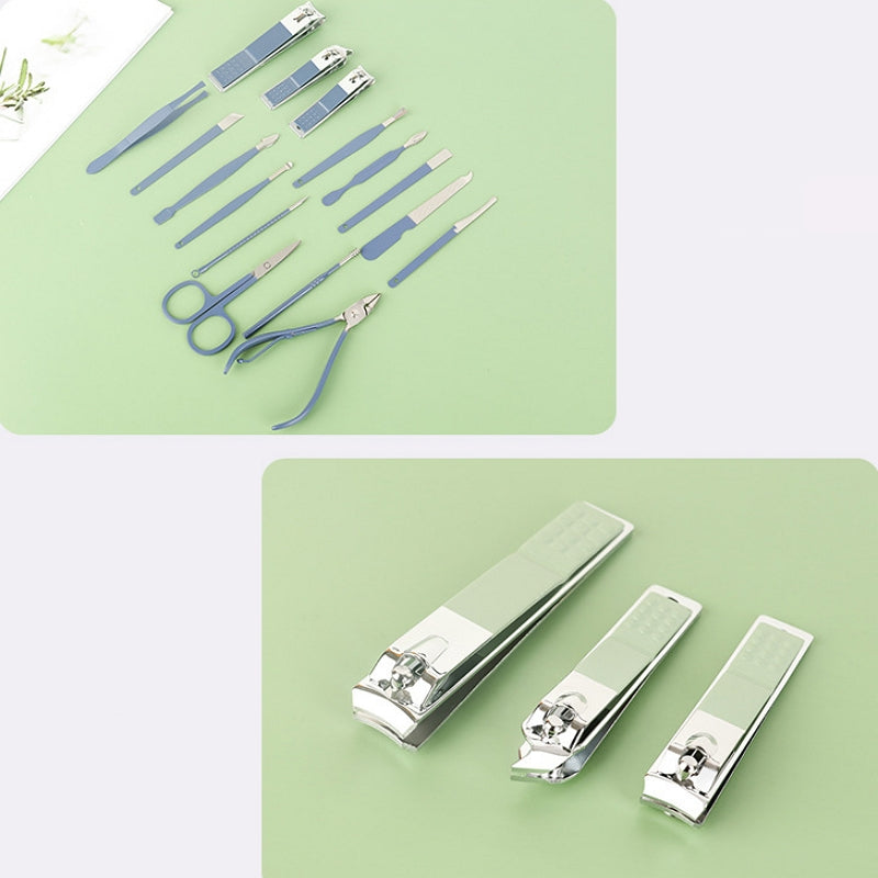16 PCS Professional Nail Clipper Manicure Pedicure Set With Leather Case (Premium Quality)
