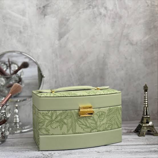 Luxury Self Textured Leather Jewelry Case (Premium Quality)