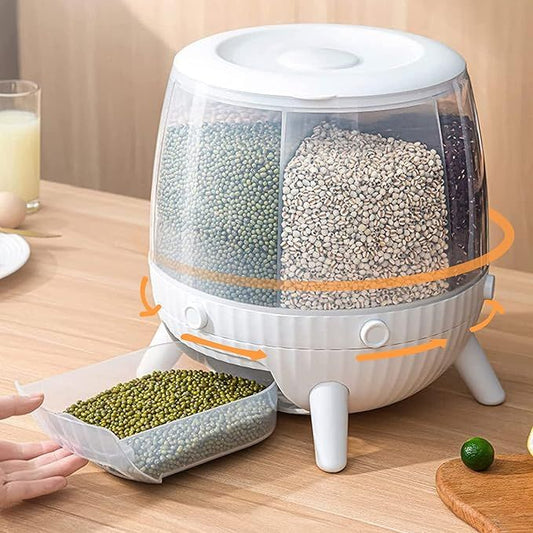 10L 6 in 1 Rotating Grain Dispenser (Premium Quality)