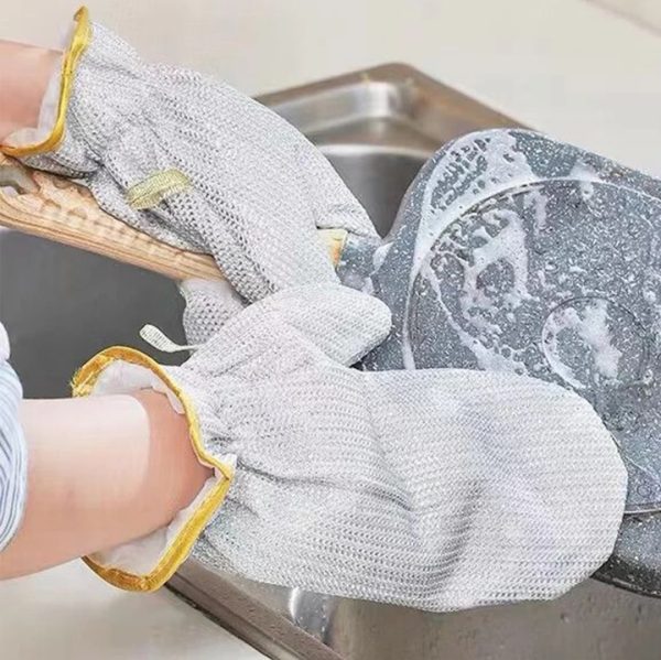 Steel Wire Dish Cleaning Gloves Pair