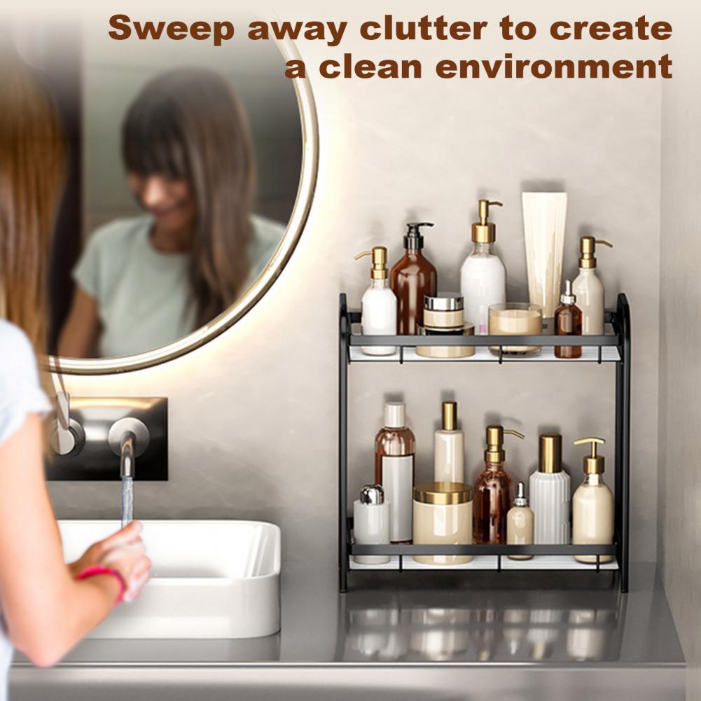 2 Layers Multipurpose Bathroom Metal Organizer (Premium Quality)
