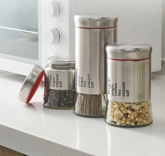 3Pcs Stainless Steel Jar Set (Premium Quality)