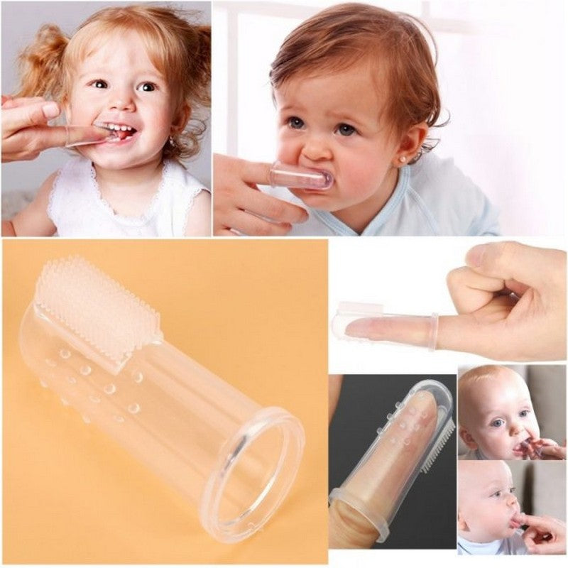 Baby Kids Silicone Finger Toothbrush Soft Safe Baby Teether - Silicone Toothbrush Teeth Rubber