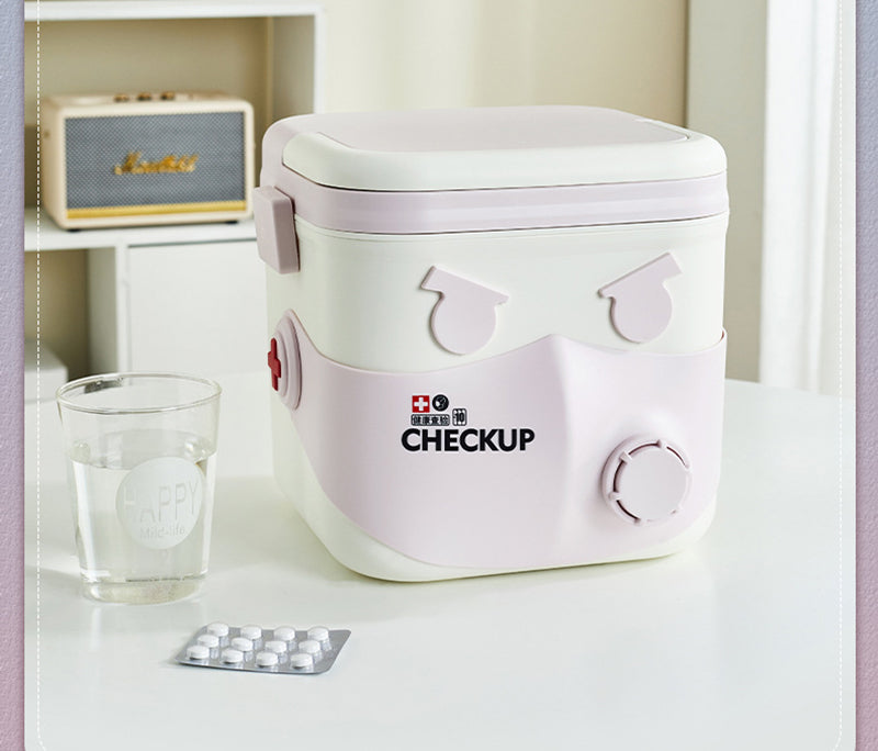 Creative Cartoon Large Capacity Family Medicine Box Portable Multi-functional Medicine Storage Box (Premium Quality)