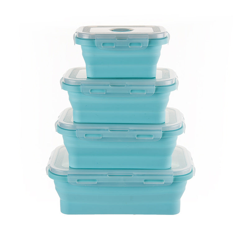 Silicon Foldable Food Storage Containers With Lids (Pack Of 4)