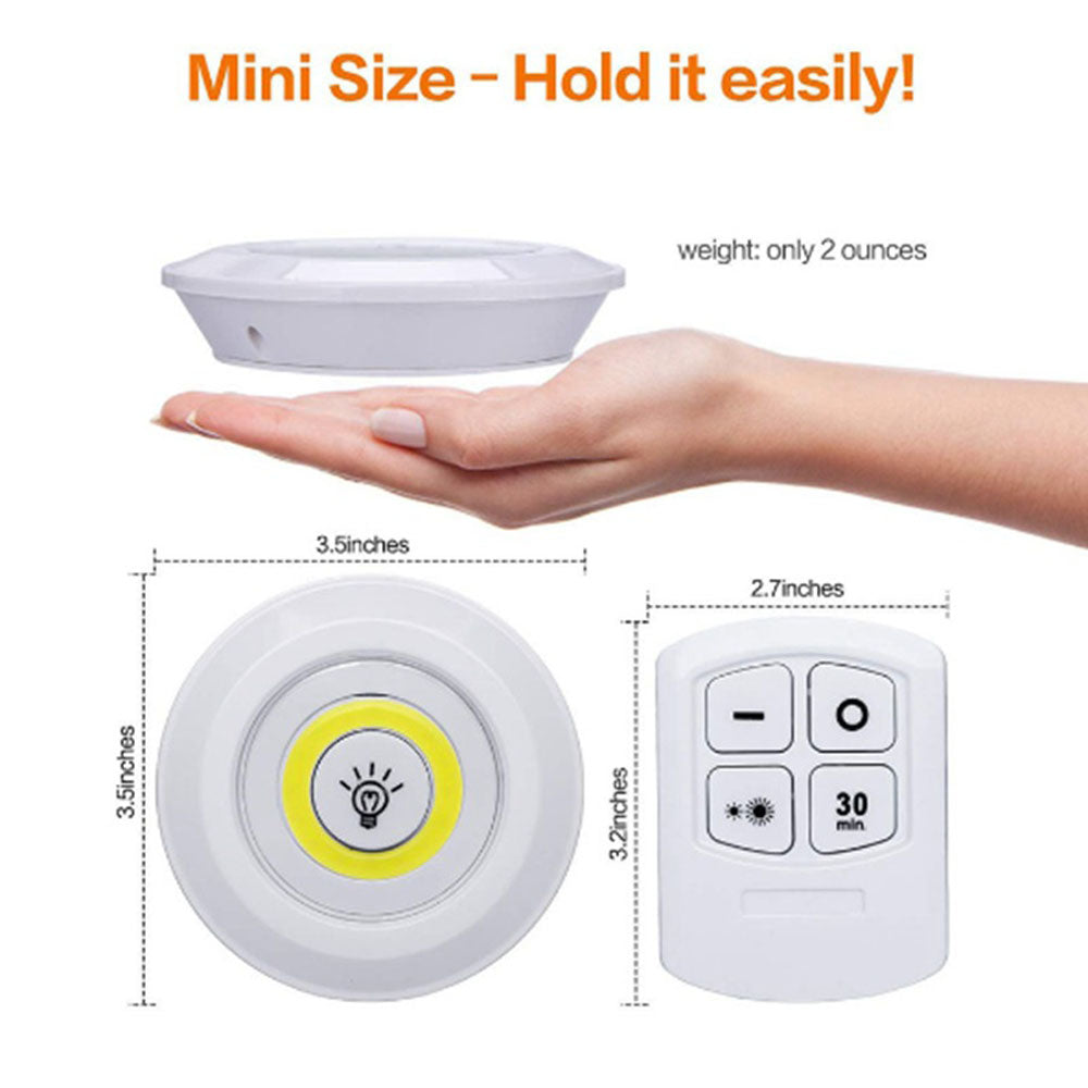 Tap LED Light With Remote Control(Pack of 3 Lights)