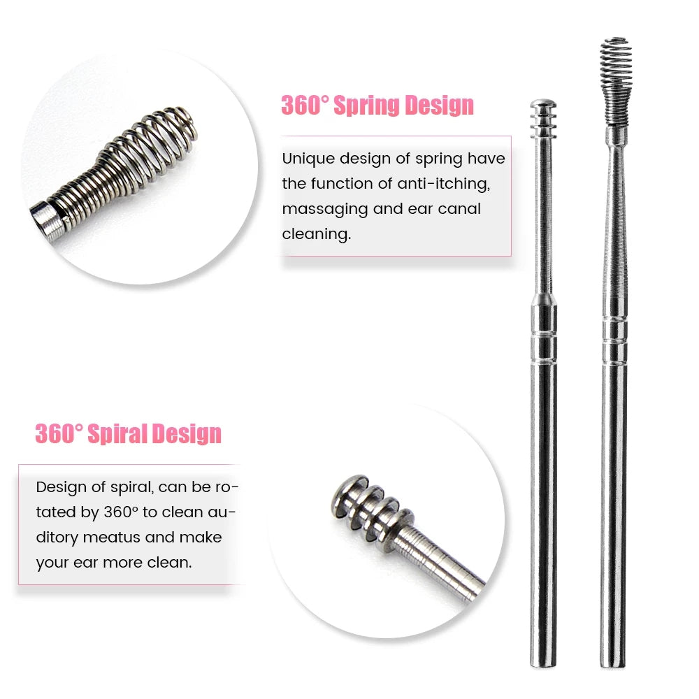 6 Pcs Earpick Stainless Steel Ear Digging Cleaning Kit