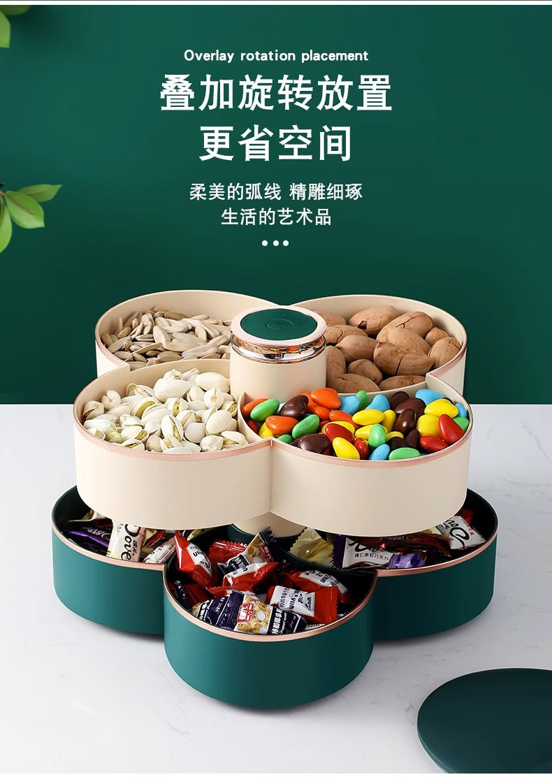 2 Layers Separate Lattice Rotation Snacks Plates