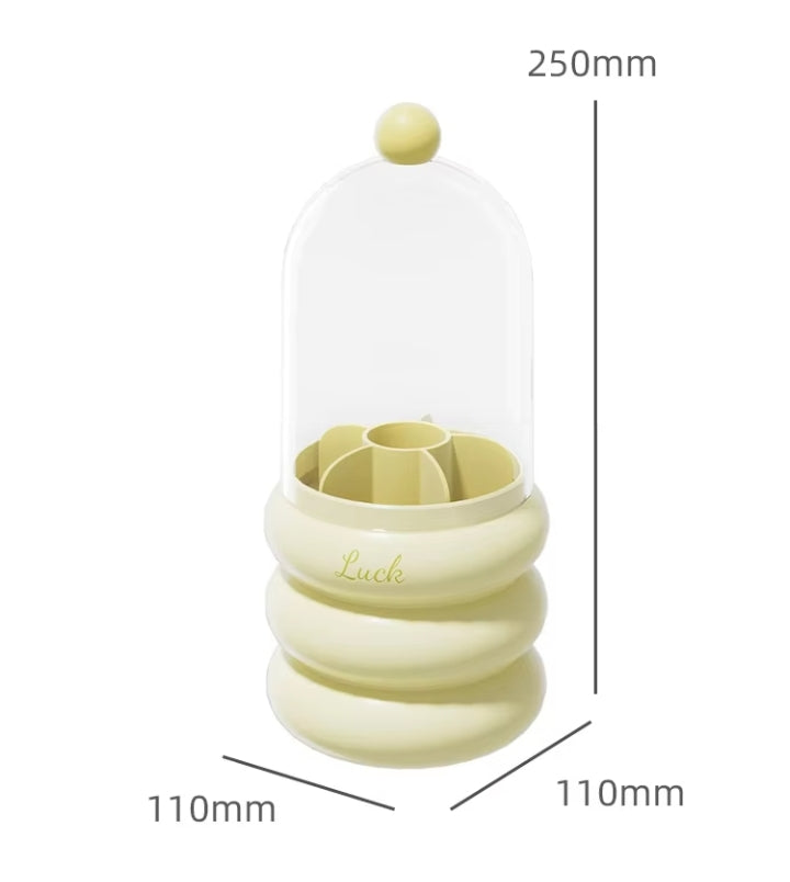 360° Rotating Makeup Brushes Holder With Lid Lipstick Organizer (Premium Quality)