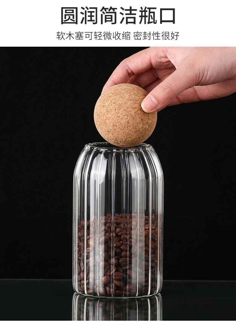 Glass Jar With Round Ball Cork