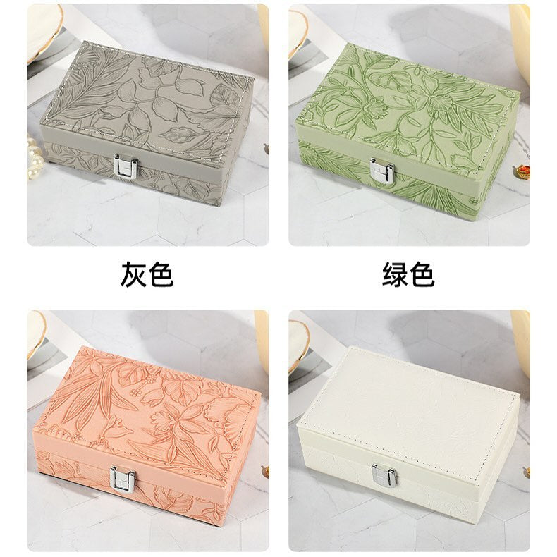 Luxury self Textured Leather Jewelry Case