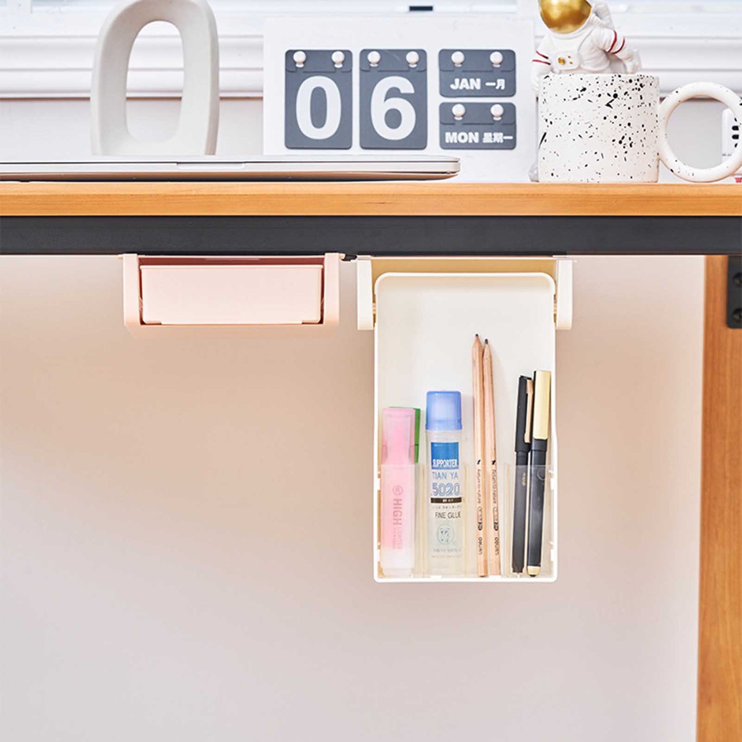 1 Pcs Hidden Drawer-Type Multipurpose Pen Holder