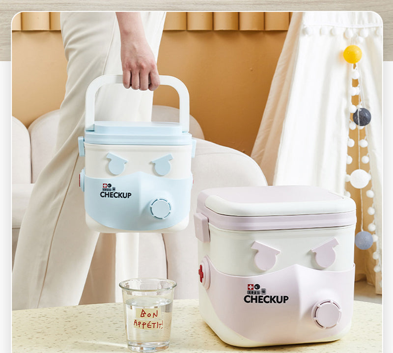 Creative Cartoon Large Capacity Family Medicine Box Portable Multi-functional Medicine Storage Box (Premium Quality)