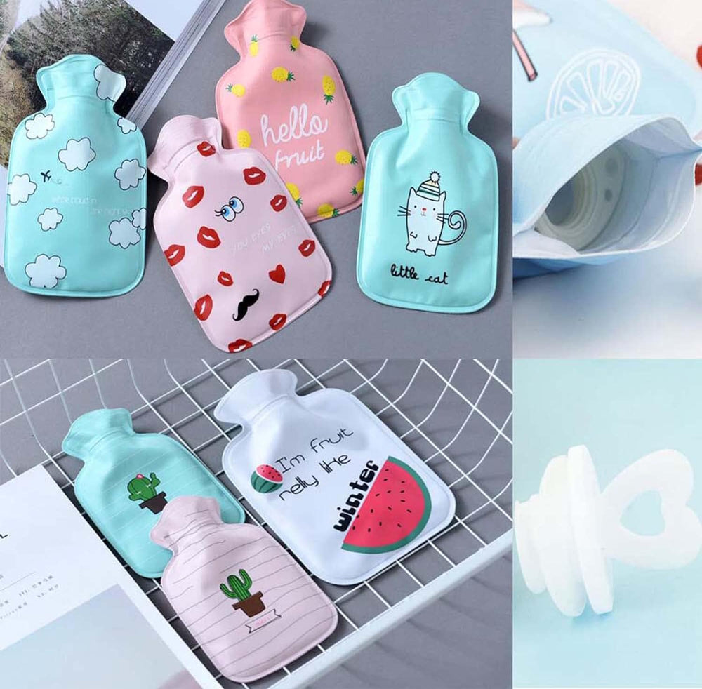 1pc Hot Water Bottles, Hand Warmer With Lovely Cartoon Knitted Portable Hand Hot Water Bags Random Color