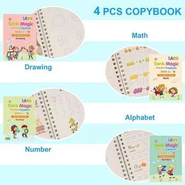 4 PCS Magic book with 10 Refills