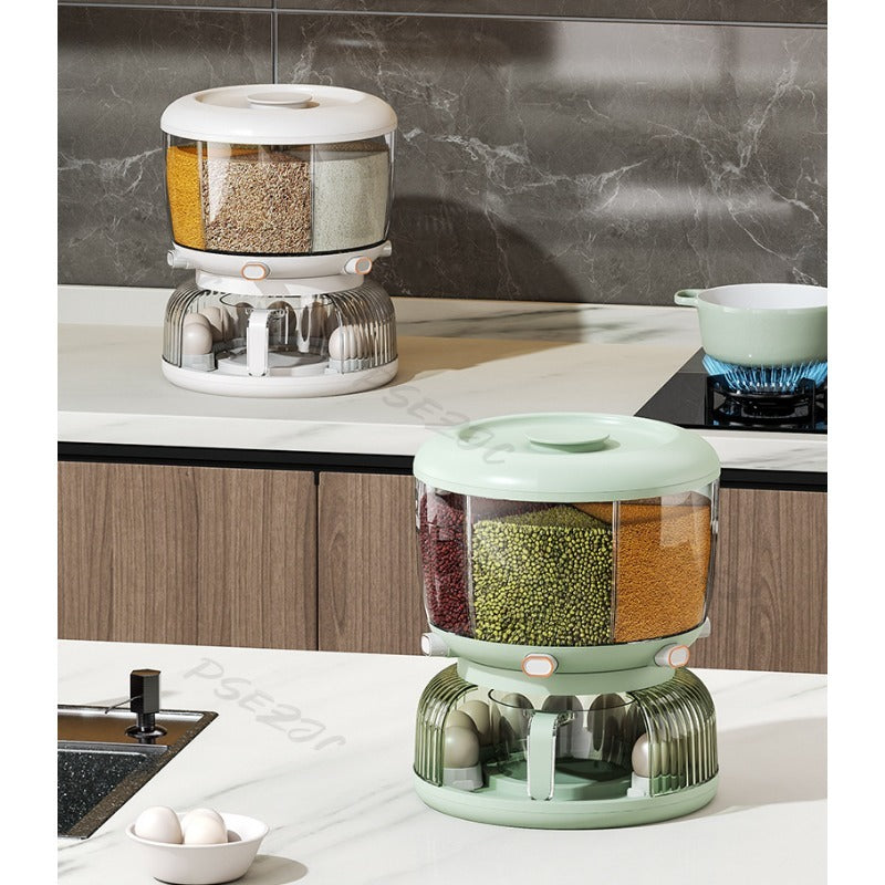 Multipurpose 360 Rotating Grain Storage Food Dispense With Egg Tray (Premium Quality)