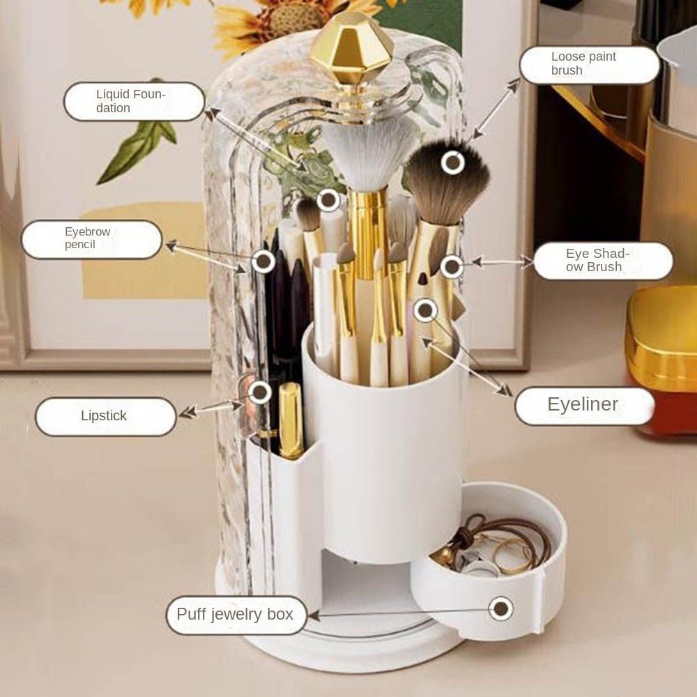 Makeup Brush Storage Box With Transparent Lid (Premium Quality)